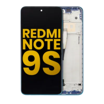 Дисплейний модуль (LCD) з рамкою для Xiaomi Redmi Note 9S (Aftermarket Plus) (Aurora Blue)