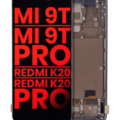 Дисплейний модуль (OLED) з рамкою для Xiaomi Mi 9T / 9T Pro / K20 / K20 Pro (Aftermarket Plus) (Carbon Black)