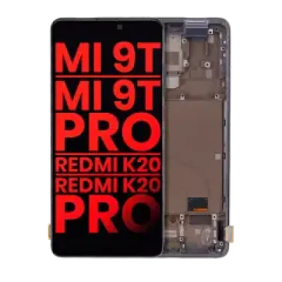 Дисплейний модуль (OLED) з рамкою для Xiaomi Mi 9T / 9T Pro / K20 / K20 Pro (Aftermarket Plus) (Carbon Black)