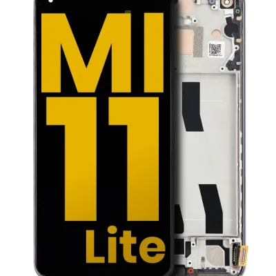 OLED Assembly With Frame For Xiaomi Mi 11 Lite / Xiaomi Mi 11 Lite 5G (Refurbished) ( Boba Black)