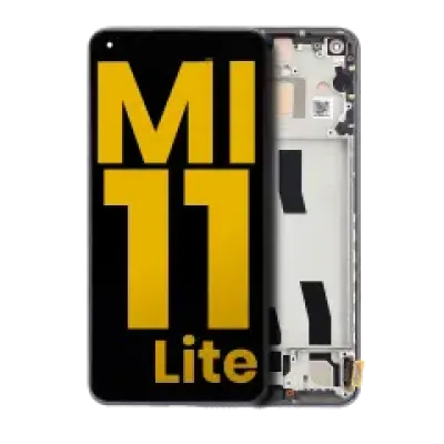Дисплейний модуль (OLED) з рамкою для Xiaomi Mi 11 Lite / Xiaomi Mi 11 Lite 5G (Refurbished) (Boba Black)