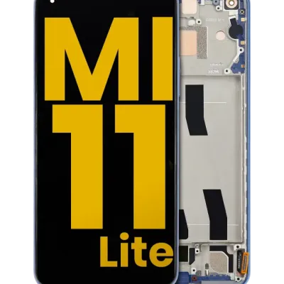 OLED Assembly With Frame For Xiaomi Mi 11 Lite / Xiaomi Mi 11 Lite 5G (Refurbished) (Bubblegum Blue)