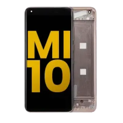 Дисплейний модуль (OLED) з рамкою для Xiaomi Mi 10 5G (Refurbished) (Peach Gold)