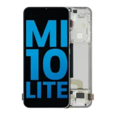 Дисплейний модуль (LCD) з рамкою для Xiaomi Mi 10 Lite 5G (Aftermarket: Incell) (Dream White)