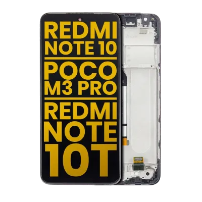 Дисплейний модуль (LCD) з рамкою для Xiaomi Redmi Note 10 5G / Poco M3 Pro 5G / Redmi Note 10T 5G (Aftermarket Plus) (усі кольори)