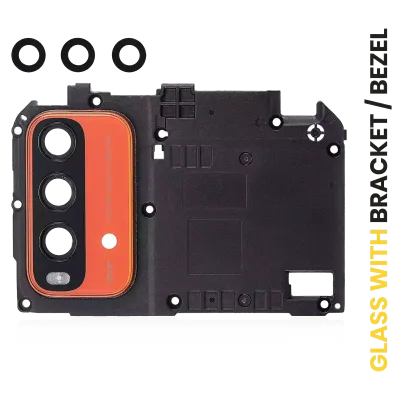 Back Camera Lens With Bracket / Bezel For Xiaomi Redmi Note 9 4G (Orange)