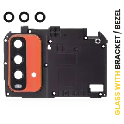 Скло камери з крім'ям для Xiaomi Redmi Note 9 4G (помаранчевий)