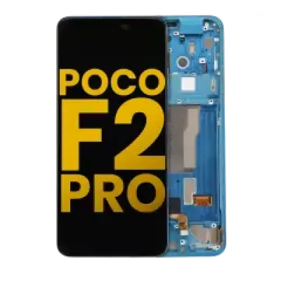 Дисплейний модуль (OLED) для Xiaomi Poco F2 Pro / Redmi K30 Pro з рамкою (Refurbished) (Neon Blue)