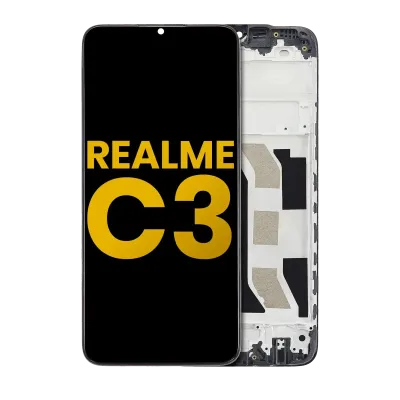 Дисплейний модуль (LCD) з рамкою для Realme C3 (Refurbished) (Усі кольори)