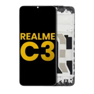 Дисплейний модуль (LCD) з рамкою для Realme C3 (Refurbished) (Усі кольори)