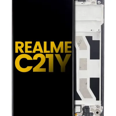 Дисплейний модуль (LCD) з рамкою для Realme C21Y (Refurbished) (Усі кольори)