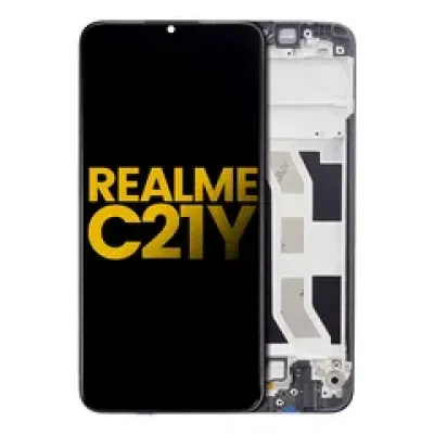 Дисплейний модуль (LCD) з рамкою для Realme C21Y (Refurbished) (Усі кольори)