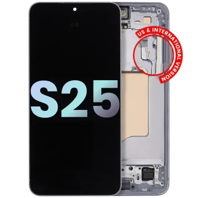 OLED Assembly With Frame For Samsung Galaxy S25 5G (US & International) (Service Pack) (Ice Blue)