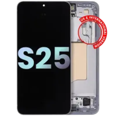Дисплейний модуль (OLED) для Samsung Galaxy S25 5G (US & International) з рамкою (Service Pack) (Ice Blue)