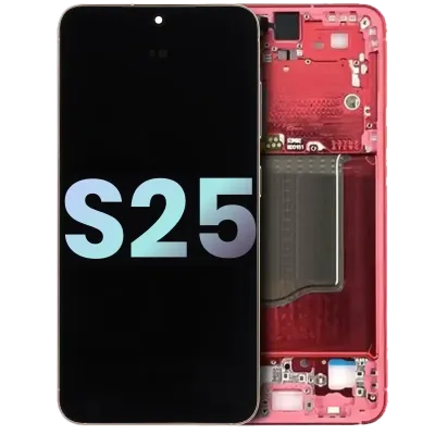 OLED Assembly With Frame For Samsung Galaxy S25 5G (US & International) (Service Pack) (Coral Red)