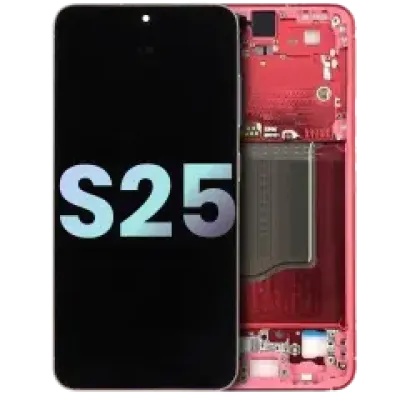 Дисплейний модуль (OLED) для Samsung Galaxy S25 5G (US & International) з рамкою (Service Pack) (Coral Red)