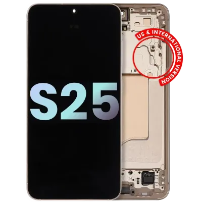 OLED Assembly With Frame For Samsung Galaxy S25 5G (US & International) (Service Pack) (Pink Gold)