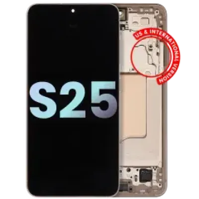 Дисплейний модуль (OLED) для Samsung Galaxy S25 5G (US & International) з рамкою (Service Pack) (Pink Gold)