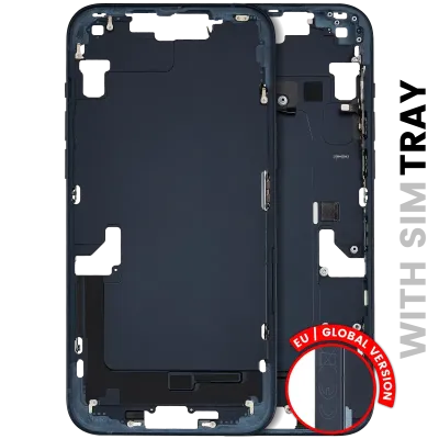 Mid-Frame Housing W/ Small Parts For iPhone 14 Plus (EU / Global Version) (Used OEM Pull: Grade B) (Midnight)