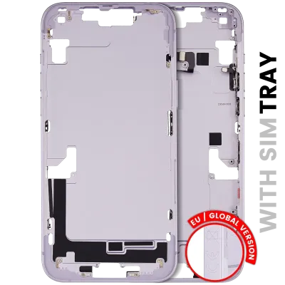 Mid-Frame Housing W/ Small Parts For iPhone 14 Plus (EU / Global Version) (Used OEM Pull: Grade C) (Purple)