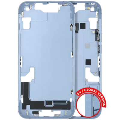 Mid-Frame Housing W/ Small Parts For iPhone 14 (EU / Global Version) (Used OEM Pull: Grade B) (Blue)