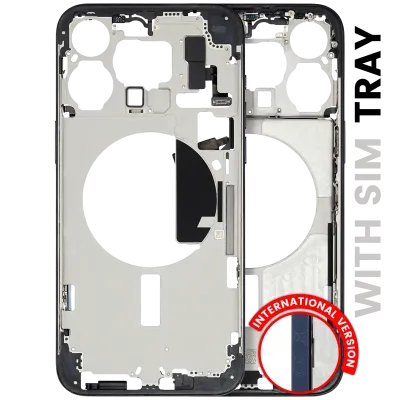 Mid-Frame Housing W/ Small Parts For iPhone 15 Pro Max (EU / Global Version) (Used OEM Pull: Grade B) (Blue Titanium)