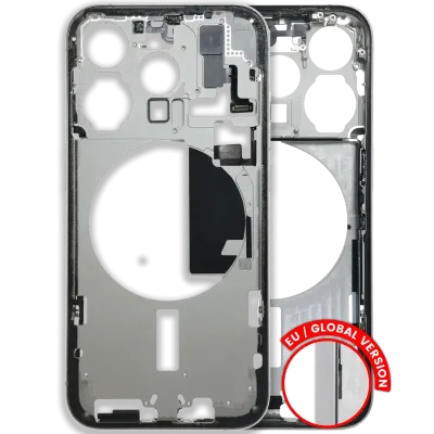 Mid-Frame Housing W/ Small Parts For iPhone 15 Pro (EU / Global Version) (Used OEM Pull: Grade C) (White Titanium)