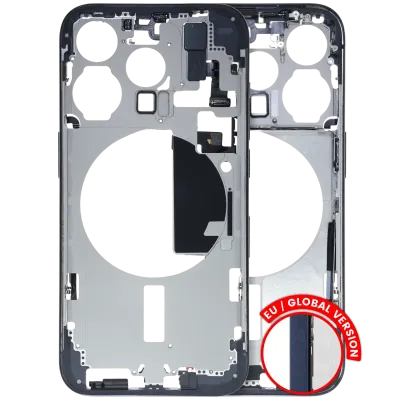 Mid-Frame Housing W/ Small Parts For iPhone 15 Pro (EU / Global Version) (Used OEM Pull: Grade B) (Blue Titanium)