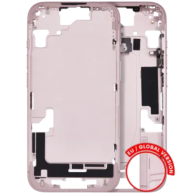 Mid-Frame Housing W/ Small Parts For iPhone 15 (EU / Global Version) (Used OEM Pull: Grade B) (Pink)