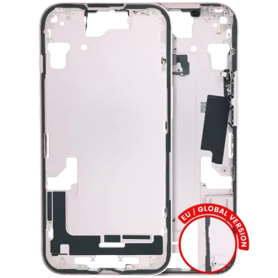 Mid-Frame Housing W/ Small Parts For iPhone 15 (EU / Global Version) (Used OEM Pull: Grade C) (Pink)