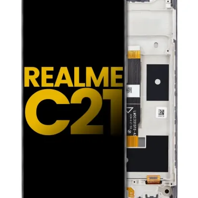 Дисплейний модуль (LCD) з рамкою для Realme C21 (Refurbished) (Усі кольори)