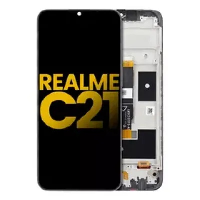 Дисплейний модуль (LCD) з рамкою для Realme C21 (Refurbished) (Усі кольори)