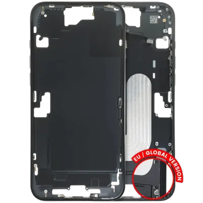 Mid-Frame Housing W/ Small Parts For iPhone 16 Plus (US Version) (Used OEM Pull: Grade B) (Black)