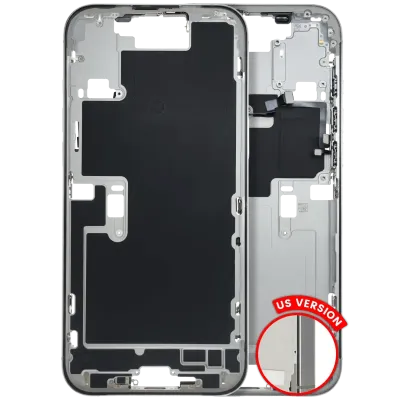 Mid-Frame Housing W/ Small Parts For iPhone 16 Pro Max (US Version) (Used OEM Pull: Grade B) (White Titanium)