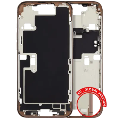 Mid-Frame Housing W/ Small Parts For iPhone 16 Pro Max (EU / Global Version) (Used OEM Pull: Grade B) (Desert Titanium)