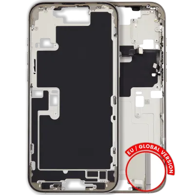 Mid-Frame Housing W/ Small Parts For iPhone 16 Pro Max (EU / Global Version) (Used OEM Pull: Grade B) (Natural Titanium)