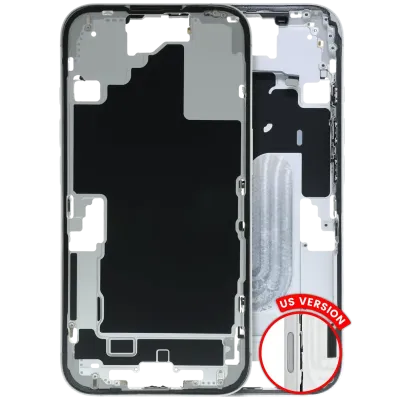 Mid-Frame Housing W/ Small Parts For iPhone 16 (US Version) (Used OEM Pull: Grade C) (White)