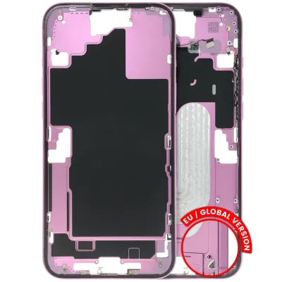 Mid-Frame Housing W/ Small Parts For iPhone 16 Plus (US Version) (Used OEM Pull: Grade C) (Pink)