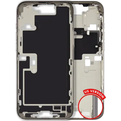 Mid-Frame Housing W/ Small Parts For iPhone 16 Pro Max (US Version) (Used OEM Pull: Grade C) (Natural Titanium)