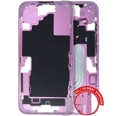 Mid-Frame Housing W/ Small Parts For iPhone 16 (EU / Global Version) (Used OEM Pull: Grade C) (Pink)