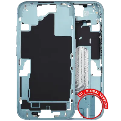 Mid-Frame Housing W/ Small Parts For iPhone 16 (EU / Global Version) (Used OEM Pull: Grade C) (Teal)