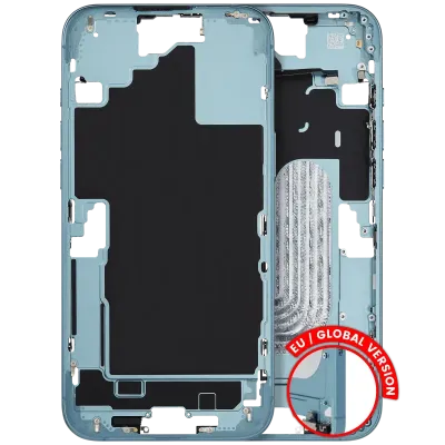 Mid-Frame Housing W/ Small Parts For iPhone 16 Plus (EU / Global Version) (Used OEM Pull: Grade C) (Teal)