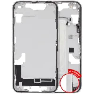 Середня рамка з дрібними деталями для iPhone 16e / 17e (US Version) (Used OEM Pull: Grade A) (білий)