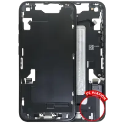 Середня рамка зі шлейфом зарядки й дрібними деталями для iPhone 16e / 17e (US Version) (Used OEM Pull: Grade A) (чорний)