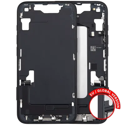 Mid-Frame Housing W/ Charging Port Flex & Small Parts For iPhone 16e / 17e (EU / Global Version) (Used OEM Pull: Grade A) (Black)