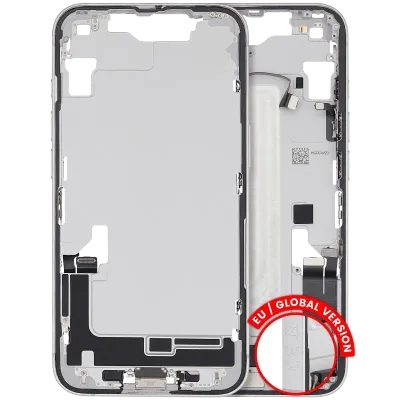 Mid-Frame Housing W/ Charging Port Flex & Small Parts For iPhone 16e / 17e (EU / Global Version) (Used OEM Pull: Grade A) (White)