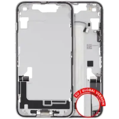 Середня рамка зі шлейфом зарядки й дрібними деталями для iPhone 16e / 17e (EU / Global Version) (Used OEM Pull: Grade A) (білий)