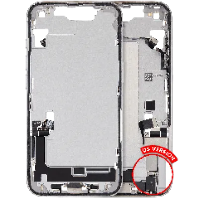 Середня рамка зі шлейфом зарядки й дрібними деталями для iPhone 16e / 17e (US Version) (Used OEM Pull: Grade A) (білий)