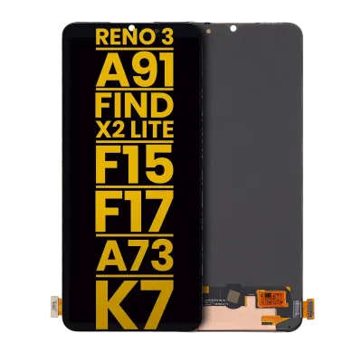 Дисплейний модуль (OLED) без рамки для OPPO Reno 3 / A91 / Find X2 Lite / F15 / F17 / A73 4G / K7 5G (Refurbished) (Усі кольори)