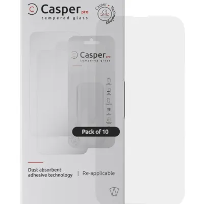Casper Pro Tempered Glass for iPhone 15 Pro (10 Pack) (Clear)